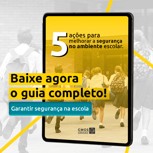 Capa do ebook 5 ações para melhorar a segurança no ambiente escolar e indicação do link para baixá-lo