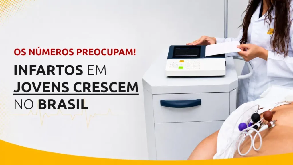 Exame de eletrocardiograma sobre infarto em jovens no Brasil