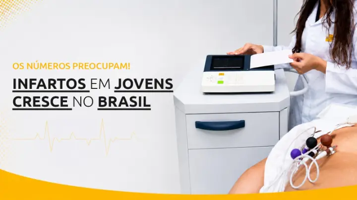 Exame de eletrocardiograma sobre infarto em jovens no Brasil