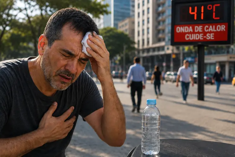 homem passando mal de calor