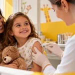 Vacinação infantil acolhedora na clínica