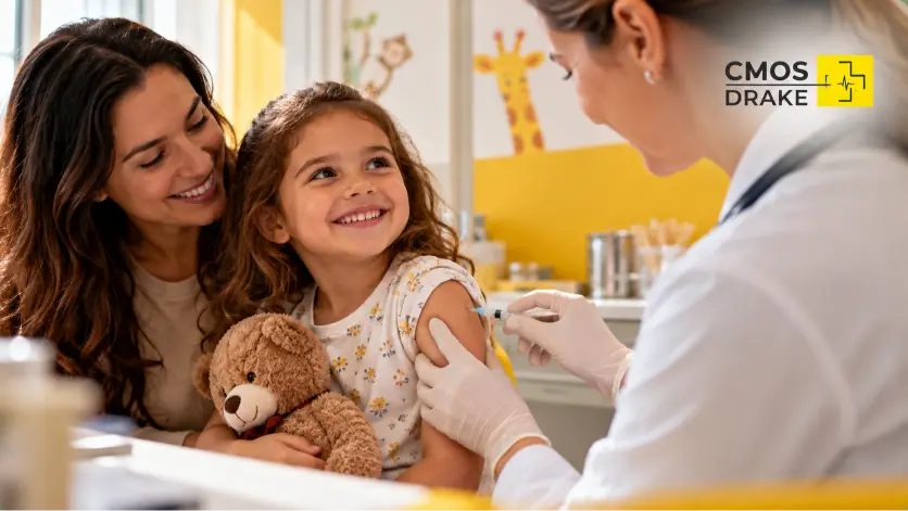 Vacinação infantil acolhedora na clínica